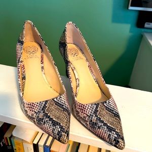 EUC embossed “snakeskin” 3 inch pumps size 10